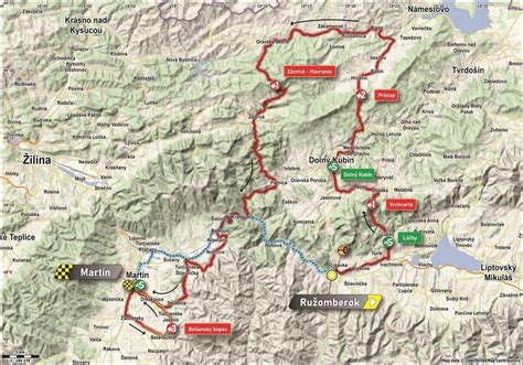 Mapa Dolného Kubína s vyznačenými reštauráciami