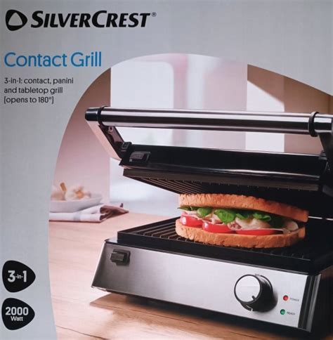 Grafické znázornenie 180-stupňového otvárania grilu SilverCrest SKGE 2000 D3