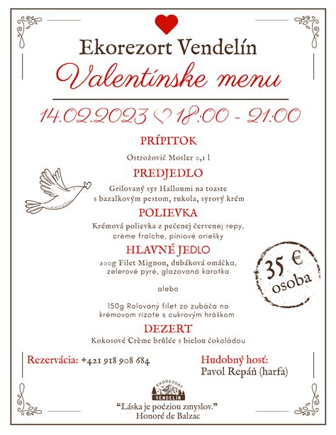 Valentínske menu v Rimavskej Sobote