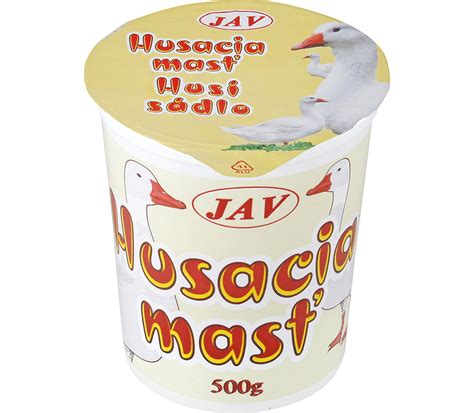 Husacia masť v pohári a vedľa chlieb s masťou
