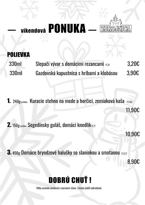 Ukážka jedálneho lístka alebo prostredie reštaurácie Nevada Topoľčany