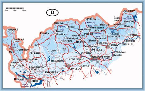 Mapa oblasti výroby českého porcelánu (Krušné hory)