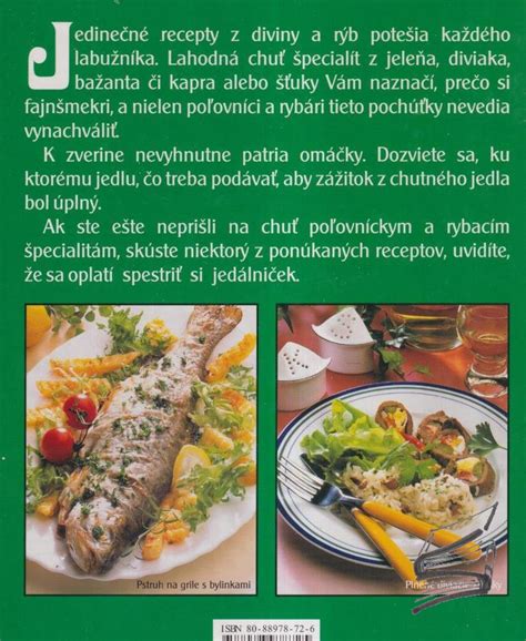 Rôzne recepty z diviny s vizuálnym znázornením hotových jedál