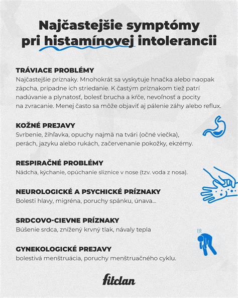 Rôznorodé príznaky histamínovej intolerancie