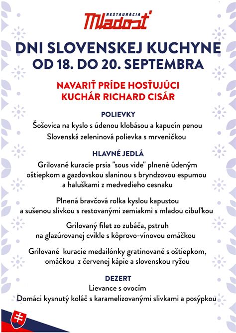 Rôznorodosť slovenskej kuchyne v dennom menu