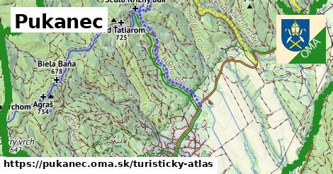 Mapa oblasti Pukanec a Levice s vyznačeným poľovným revírom