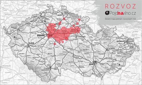 Mapa oblasti rozvozu Reštaurácie Atóm