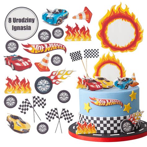 Fondánová oblátka Hot Wheels na torte