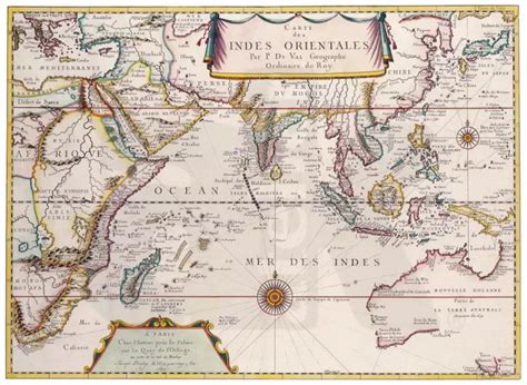 Historická mapa Indie a námorných ciest
