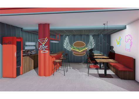 Interiér moderného Burger Baru v Ružomberku