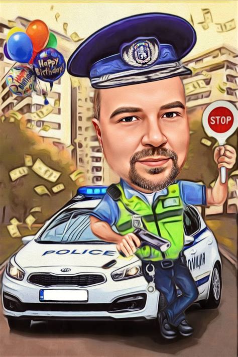 Ilustrácia: Kreslený policajt s uhorkou