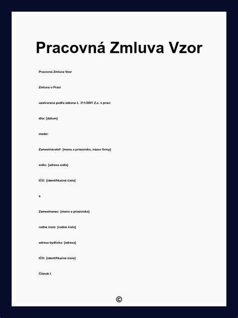 Ilustrácia: Pracovná zmluva a jej základné časti