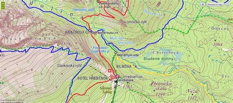 Mapa turistických trás v okolí Bieleho Potoka
