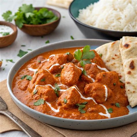 Tikka Masala s ryžou a naan chlebom