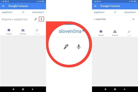 Prekladač Google rozhranie