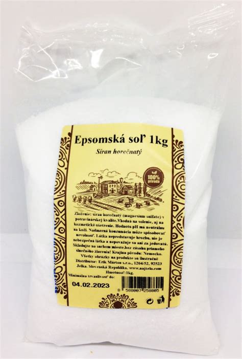 Epsomská soľ v krištálovej podobe