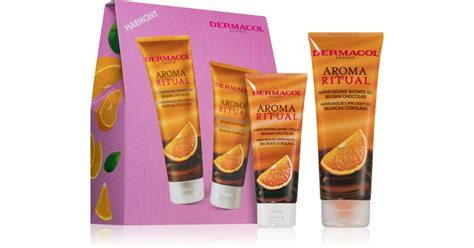 fľaša sprchového gélu Dermacol Aroma Ritual Belgian Chocolate s pomarančom
