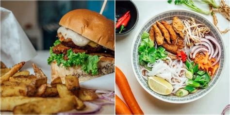 Koláž: Moderné gurmánske, vegánske a kreatívne hamburgery