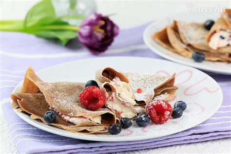 čokoládové palacinky s ovocím