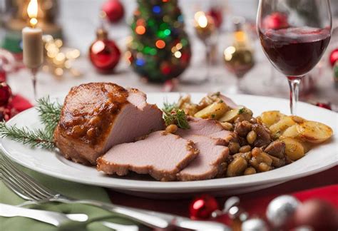 Servírovaný slávnostný obed s morčacím mäsom