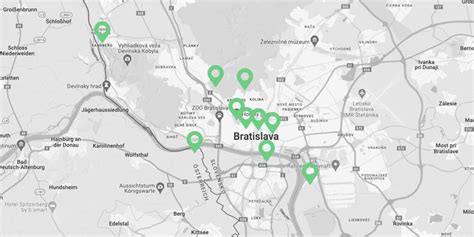 Mapa Bratislavy s označením ulice Bosákova, kde sa nachádza Sushi Mushi