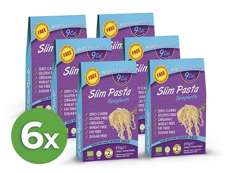 Zobrazenie rôznych druhov konjakových cestovín Slim Pasta na tanieri
