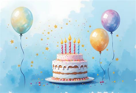 Ilustrácia narodeninovej torty pripravenej na vyfarbenie