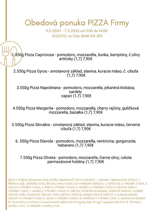 Logo Frenky Pizza a denné menu