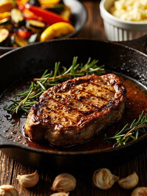 Bravčový steak opekaný na liatinovej panvici