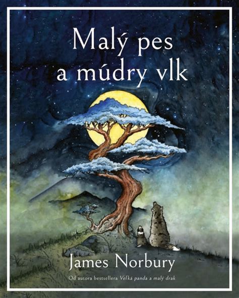 Ilustrácia z knihy Malý pes a múdry vlk s vlkom a šteniatkom v zasneženej krajine