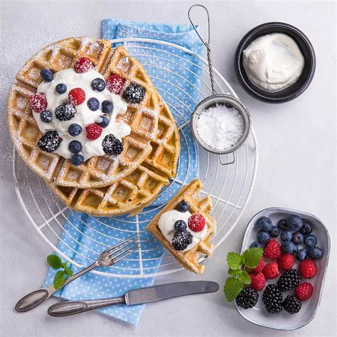 Vafle s chia semienkami a ovocím