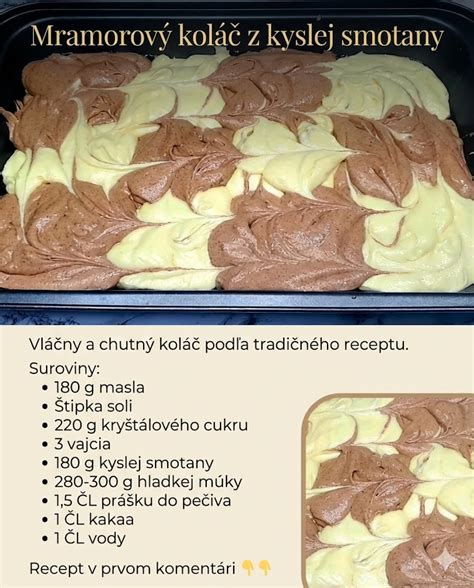 Mramorový kakaový koláč z kyslej smotany v reze