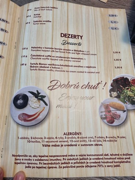 Ukážka jedál z ponuky Lujza restaurant Poprad