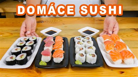 pestré domáce sushi na servírovacej tácke