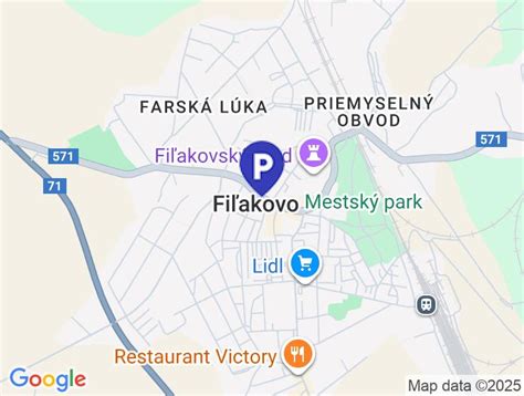Mapa Fiľakova s vyznačenými reštauráciami