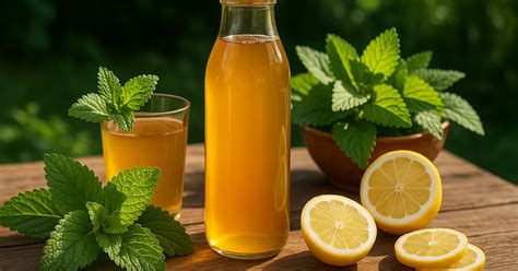 Detail listov medovky lekárskej s kvapkou vody