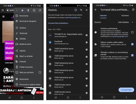 Screenshot možnosti vymazania histórie vo Firefoxe, s dôrazom na vyrovnávaciu pamäť