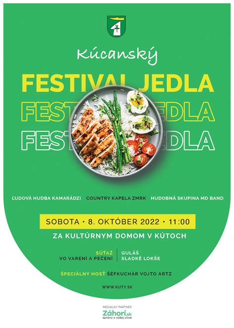 Ilustrácia rôznych jedál na festivale jedla