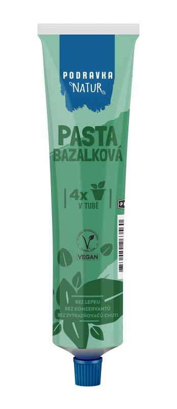 Čerstvá bazalka a bazalková pasta Podravka NATUR