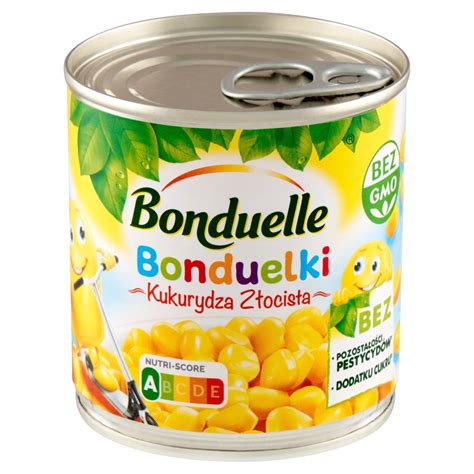 Zloženie Bonduelle kukurice s detailnými popiskami