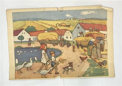 Ilustrácia tradičnej zabíjačky na slovenskom vidieku