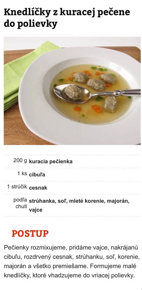 Pečienkové knedličky v polievke