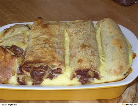 Zapečené palacinky s Nutellou a šľahačkou
