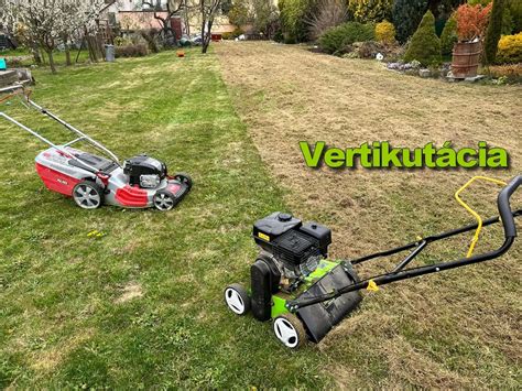 Schematický nákres vertikutácie trávnika