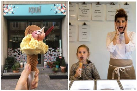 Ľudia čakajú v rade pred zmrzlinárňou Koun