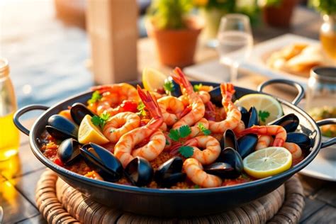 Tradičná španielska paella s chorizom a morskými plodmi