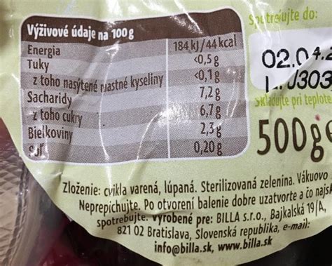 Nutričné hodnoty bielkovinového chleba Billa