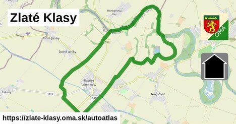 Mapa oblasti Zlaté Klasy s vyznačenou polohou reštaurácie