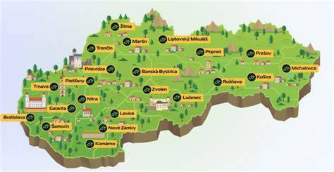 Mapa gastronomických zariadení na Slovensku s rôznym zameraním