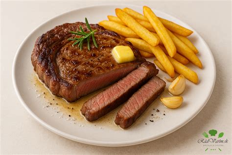 Detailne pripravený steak na tanieri